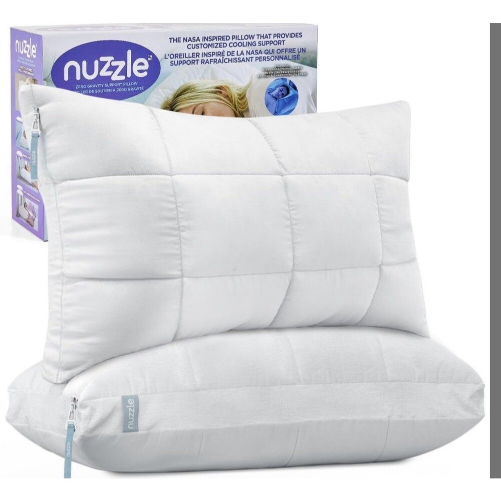 Nuzzle Pillows King Size Set Of 2 Adjustable Firm Pillows